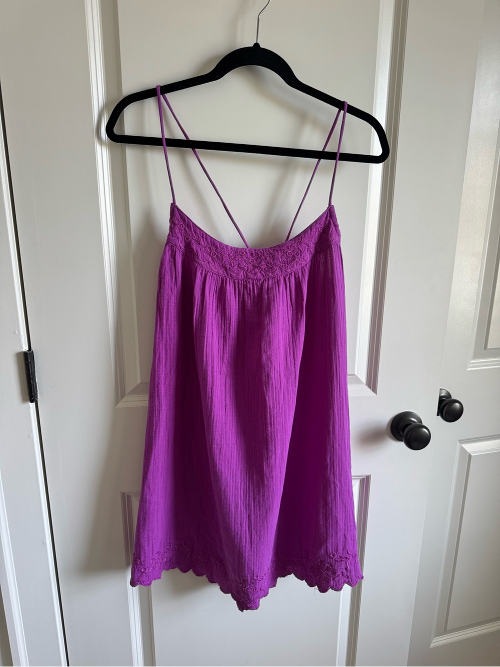 GAP Bright Magenta Embroidered Neckline Dress - Picture 1 of 4